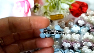 Hijabnur1 - Bros  Bunga - Pin Mutiara  - Peniti Hijab Handmade