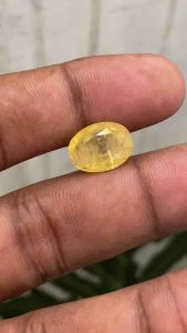 Natural Yellow Sapphire yakut Ceylon srilanka Batu Yellow Safir selon srilangka No heat Dim 13.5x10x7 CT 9.31