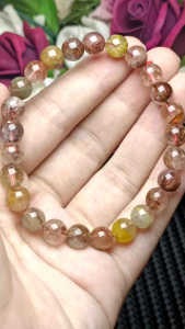 Red Copper quartz rutilated Bracelet 7mm+ 纯天然老矿红铜发晶 招财手串手链 7mm+ 招正财偏财