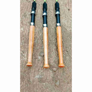 Joran Pancing Ikan Mas Sambung 2 Murah Bahan Fiber Telkom - Panjang 180 Cm 150 Cm 165 Cm - 5 Ring Guide - Pegangan Kayu Serat Natural dan Clasic - Reel Seat Mahkota Putar - Tersedia 8 Warna (Fiberglass 135cm Clasic)