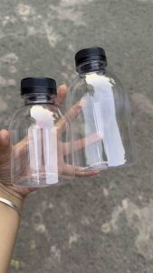 Set 10 chai nhựa cổ rộng lùn 300ml-500ml kèm nắp cao cấp