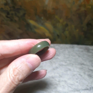 19.5mm Nephrite lake green Jade ring (with certificate) [Natural Crystal] 19.5毫米和田玉湖水绿戒指(带证书)