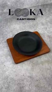 Looka Cast Iron Hot Plate Steak / Piring Steak Model Cobek Diameter 18 cm