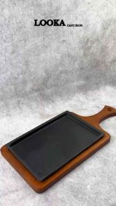 Looka Cast Iron Hot Plate / Piring Steak Kotak Tatakan Model Nampan (Japan Series)