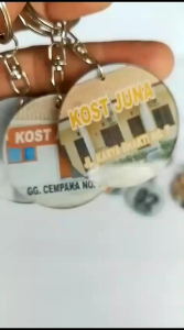 Gantungan Kunci Bulat Custom Kamar Kos Loker Hotel Penginapan