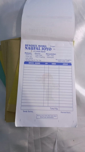 Nota Costum Nota 1 RIM 1 ply Nama Toko Sendiri Nota Laundry Nota Bengkel  Y&H Yudha Grafika