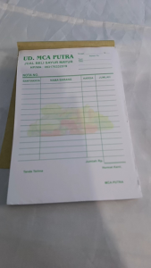 Cetak Nota Custom / Nota 1/4 1 Ply isi 100 lembar (MIN 4 BUKU) / Nota Nama Toko Sendiri / Nota Laundry / Nota Bengkel / Nota Warung Makan / Y&HYudhaGrafika