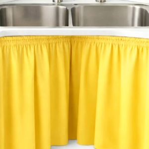 Amandas Curtain Shop plain colors kitchen sink curtain red 60×30 inches.