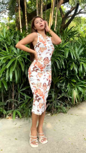 New!!! Racer Midi Knitted Floral Dress (41 inch)