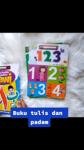 Lets Write ABC abc Number 123 JAWI Books Hard Board Books Buku Kulit Keras Boleh dilap bersih Saiz A4 Get Marker