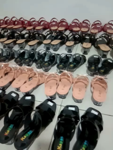 Sandal Hak Kaca Jelly Motif Terbaru Sandal Cantik NS037