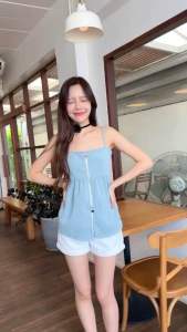 Sweety💙 ♡ สายเดี่ยวซิปรูดหัวใจใส่กับอะไรก็แมทช์ ♡