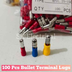 100 Pcs MALE BULLET Terminal Lugs - Red | Blue | Yellow | sk electrical