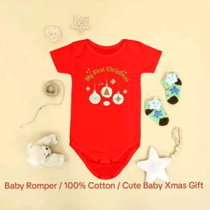 Baby Romper / 100% Cotton / Cute Baby Xmas Gift