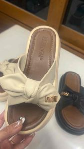 Dép quai chéo nơ 2 đế dày 4cm chữ NNiu hàng loại 1 mẫu mới