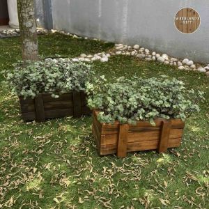 Small size SOLID WOOD Planting Pot (2 colors to choose) Solid Wood Pot | bonsai pot | flower pot | pots for plants | 花盆 盆栽 Plant outdoor /indoor | pasu bunga hiasan dalam rumah| Pasu Bunga |