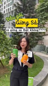 Dầu gội Gừng Sả Cỏ cây hoa lá 500g - Ngăn tóc bết dầu tóc khỏe và mềm mượt