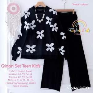 [[ New Arrival ]] Setelan Blus Rajut Anak Motif Lucu Qinan Set Teen Kids Oneset Anak Sweater Rajut Usia 12-16 Tahun Setcel Kulot Anak Outfit Baju Anak Remaja Casual Fashion anak Korean Style