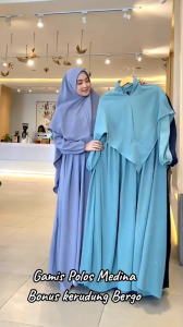 SET GAMIS SYARI CRINKLE MADIENA SET BERGO POLOSMaya Gamis Abaya Set Hijab Bergo