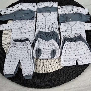 paket hemat pakaian bayi new born seri abu 18 pcs
