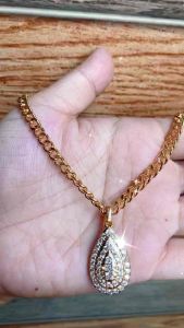 ( LAPIS GOLD ) KALUNG RANTAI BESAR LIONTIN OVAL FULL PERMATA TANAM MEWAH ELEGANT CANTIK KALUNG PESTA IBU - IBU KEKINIAN VIRAL 2024 TERLARIS TAHAN LAMA TIDAK LUNTUR