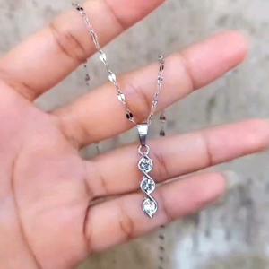 Kalung Titanium Rantai Pecah & Kopi Set Liontin Xuping Permata Zircon