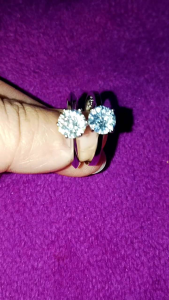 แหวนเพชรCz 1กะรัต(6.5mm.)