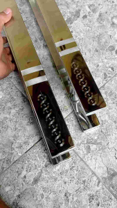 Gagang Pintu Kotak 10×40 Kaki Baut Tembus Bahan Stainless