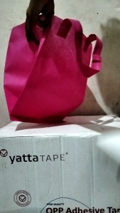 Tas Spundbond Lipat Samping Bok Tas Hajatan Kotak Nasi 20X20 isi 12pcs {Real 70gsm}