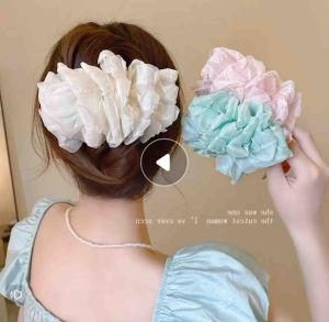 Puff Banana กิ๊บกล้วยผ้า ระบายเป็นชั้นๆ กิ๊บติดผม กิ๊บหนีบผม กิ๊บผม แฟชั่น