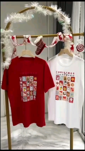 ●ECLAIRE● 043 Tshirt Kaos Cotton Lengan Pendek Shortsleeves Natal Christmas Xmas Santa Claus Import