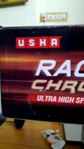 Usha Racer Chrome 1200MM Ceiling Fan 400RPM Ultra High Speed High-speed operation Large air delivery High-performance fan