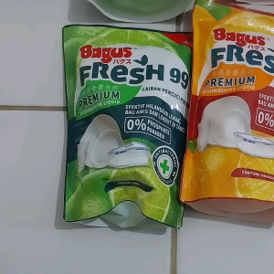 Bagus Fresh 99 Premium Anti Bakteri Dish Washing Liquid Pouch Refill 575ml Sabun Cuci Piring Penghilang Lemak dan Bau