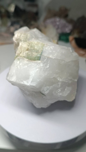 Green Tourmaline Raw Stone with Quartz