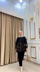 celsi set one set wanita muslim rayon twill jumbo fit to XXL mewah elegan