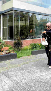 dungkan.id SAFA Series | Gamis Bordir Linen Crinkle Premium