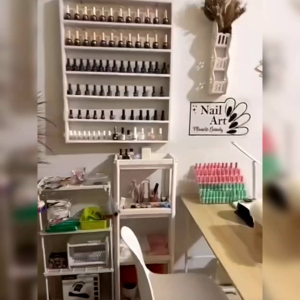 Rak Kutek Dinding, Rak Nail Art, dan Rak Kosmetik Dinding Minimalis Astetik: Tempat Mainan Gantung 6 Susun Tegak