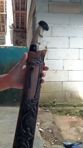 Golok Potong Kayu Bahan Baja Per Asli Fulltang Anti Copot - Golok Bentuk Patimura Potong Bambu Super Kuat Anti Gompal