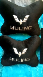 HEADREST SANDARAN BANTAL MOBIL WULING PENYANGGA LEHER & PUNGGUNG JOK AKSESORIS INTERIOR LOGOSILVER