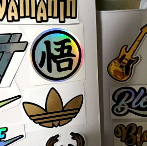 HelloKitty Sticker Decal in Silver Gold & Hologram