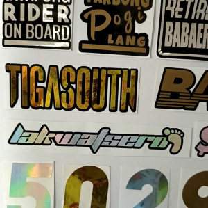 Tigasouth Sticker Decal in Silver Gold & Hologram