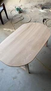 Bàn gỗ tự nhiên hình oval gấp gọn thông minh – Bàn ăn/Bàn trà/Bàn làm việc đa năng