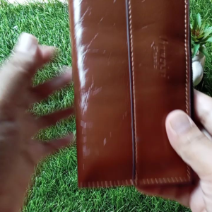 Nauradompet dompet panjang lipat lentur glossi kulit sintetis