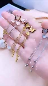 Anting Kupu Rumbai Bulat Cantik Emas CXB393
