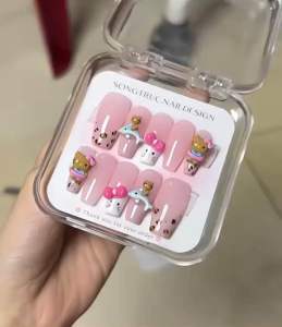 B1 - Nailbox Design Thiết Kế Mèo Kitty Đính Charm Dễ Thương