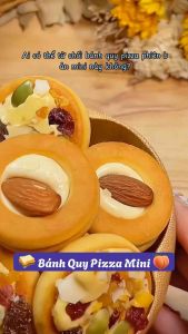 Bánh quy pizza bánh đồng xu mix hạt nhiều vị hạt điều hạnh nhân nho khô thơm ngon hấp dẫn