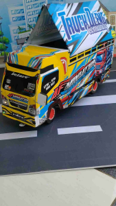 mainan miniatur truk oleng telolet basuri / miniatur truk oleng