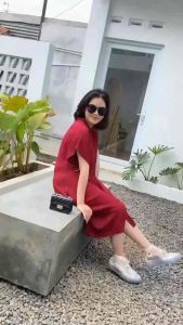 Daster Polos Full Kancing Katun - Lula Home Dress Busui Viral