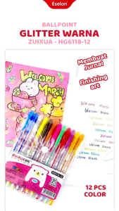 Pulpen Glitter Xuizua 12 Warna: Desain Unik & Berkualitas Tinggi