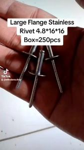 Rivet Stainless Kuping Lebar Size 4.8 x 16 x 16 Per Box 250 pcs